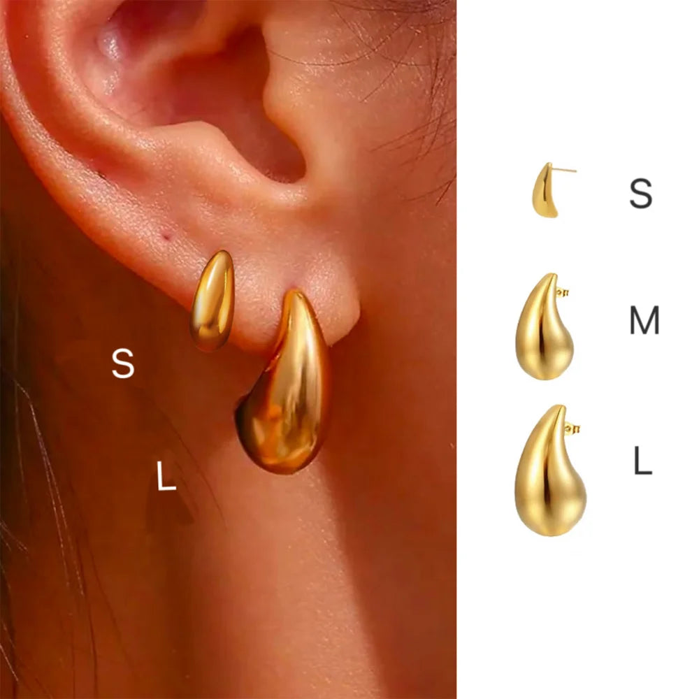 Pendientes gota oro