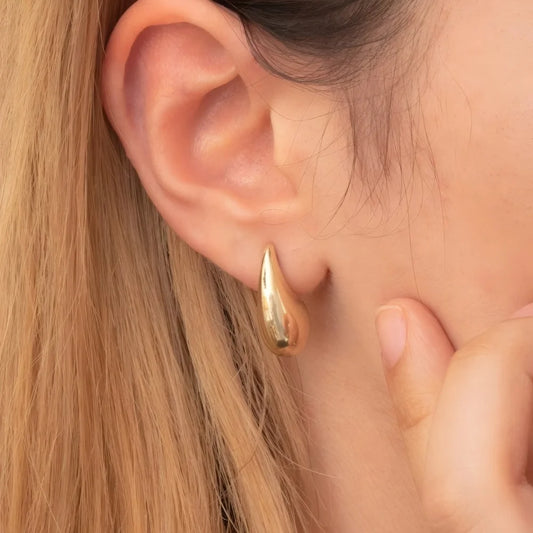 Pendientes gota oro