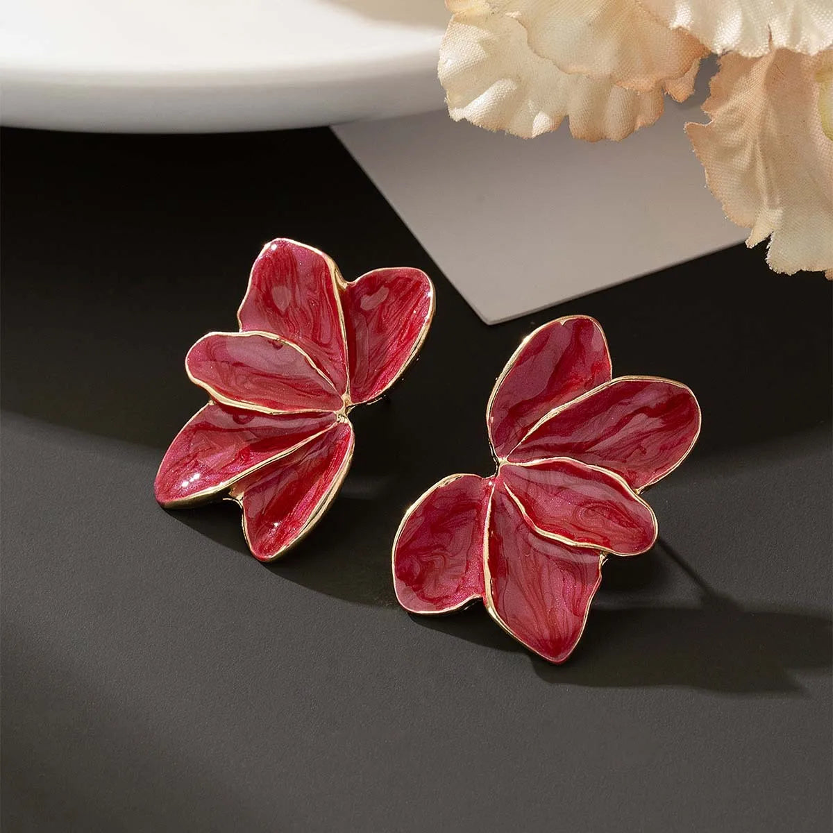 Pendientes flores esmaltadas