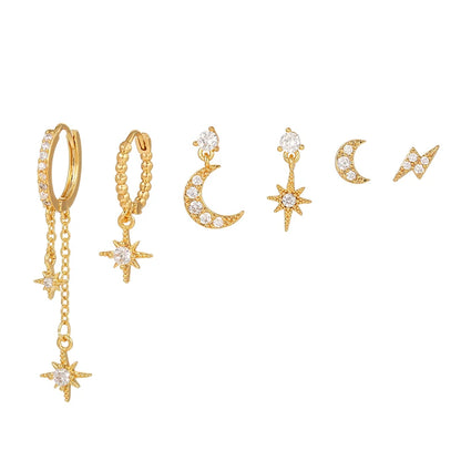 Pendientes luna estrella