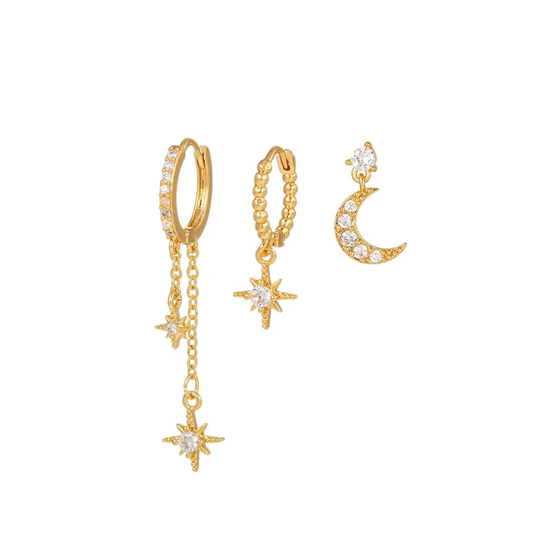 Pendientes luna estrella