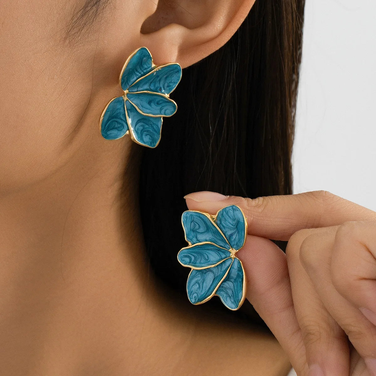 Pendientes flores esmaltadas