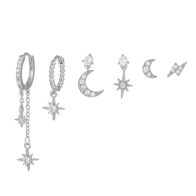 Pendientes luna estrella